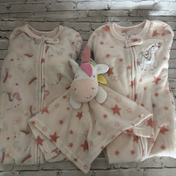 Chickpea Soft & Cozy Blanket Sleeper Set Of 2 And Unicorn Snuggy Size 24mo NWT - Picture 1 of 4